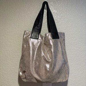 Metallic Leather Tote